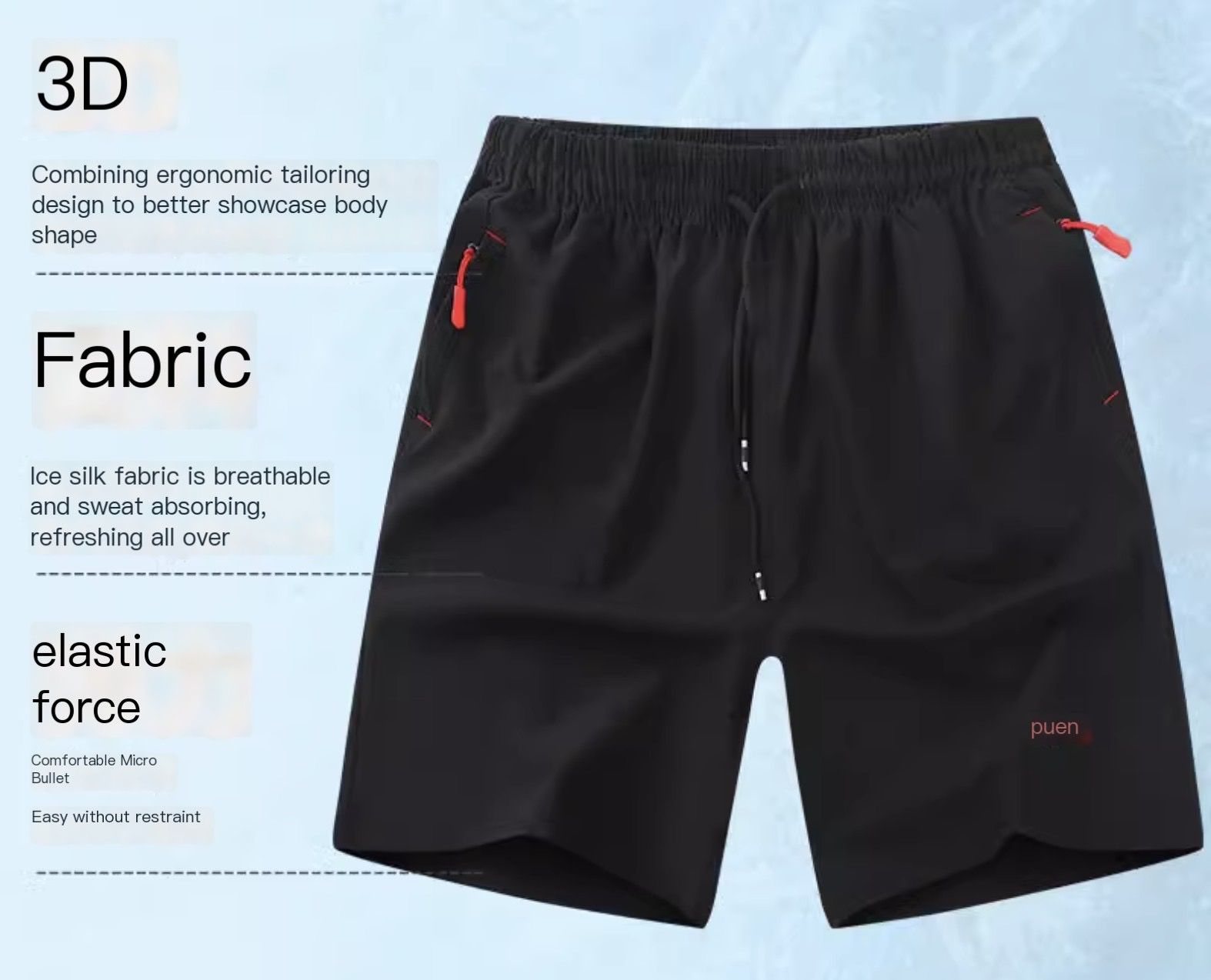 Men's New Casual Pants Simple  Breathable Loose Shorts Straight Leg Shorts Summer Sports Ice Silk Fitness Running Training Boxing Men Sports Shorts