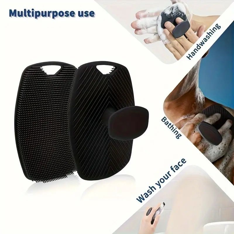 Gentlemen's Soft Silicone Exfoliating Body Scrubber With Ergonomic Non-slip Handle