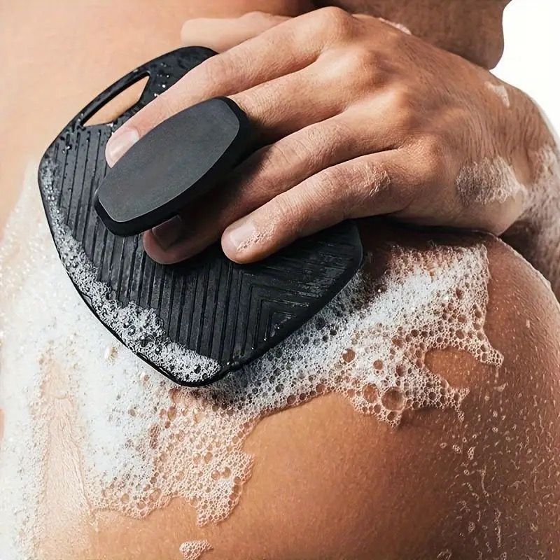 Gentlemen's Soft Silicone Exfoliating Body Scrubber With Ergonomic Non-slip Handle
