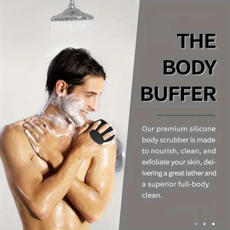 Gentlemen's Soft Silicone Exfoliating Body Scrubber With Ergonomic Non-slip Handle