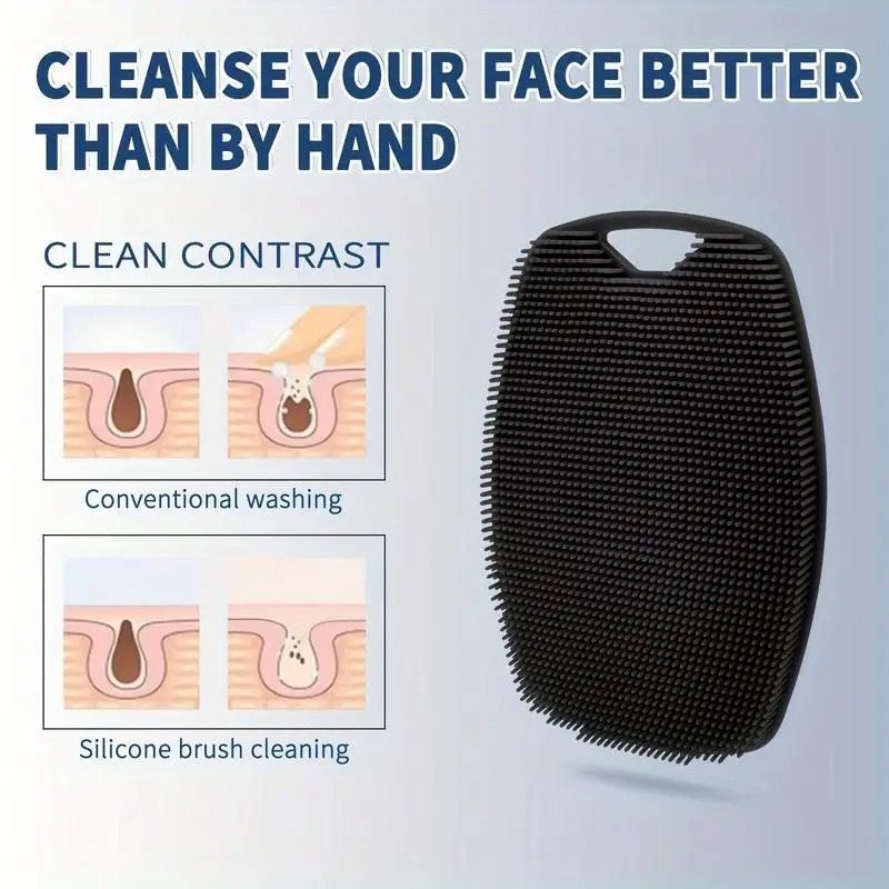 Gentlemen's Soft Silicone Exfoliating Body Scrubber With Ergonomic Non-slip Handle