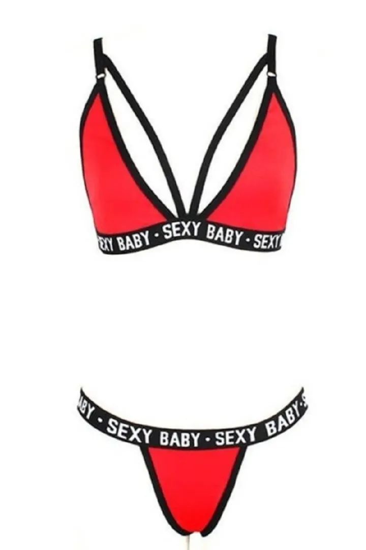 Fashionable And Fun Underwear Hot Selling African Women's bra & panties Hollow Letter Three Dot Women's Split Lingerie bikini
