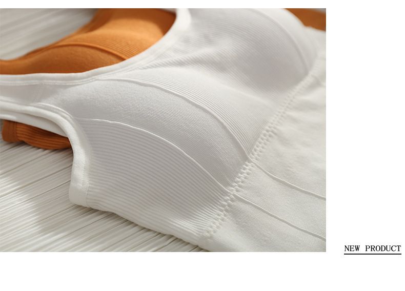Women Rib Skin Friendly Sport Vest Quick Drying Shockproof High Elastic Casual Yoga Bra Custom Bras