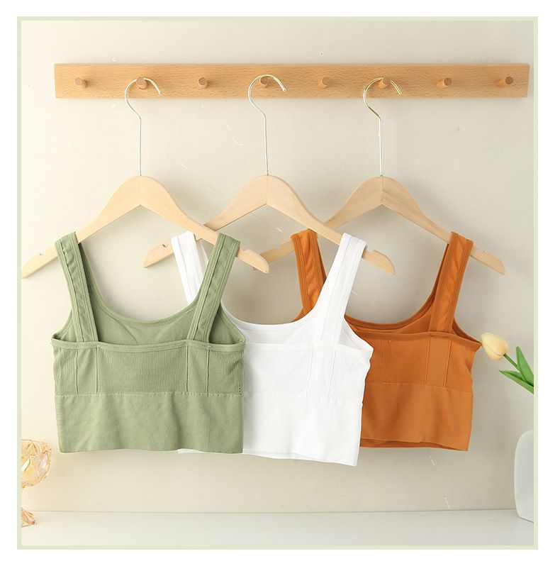 Women Rib Skin Friendly Sport Vest Quick Drying Shockproof High Elastic Casual Yoga Bra Custom Bras