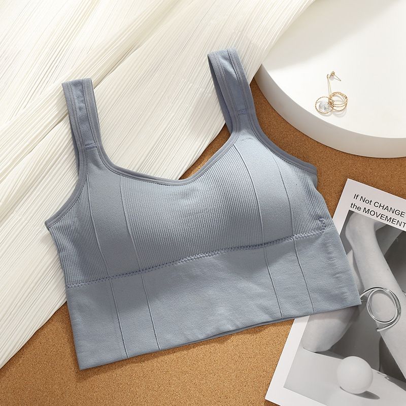 Women Rib Skin Friendly Sport Vest Quick Drying Shockproof High Elastic Casual Yoga Bra Custom Bras