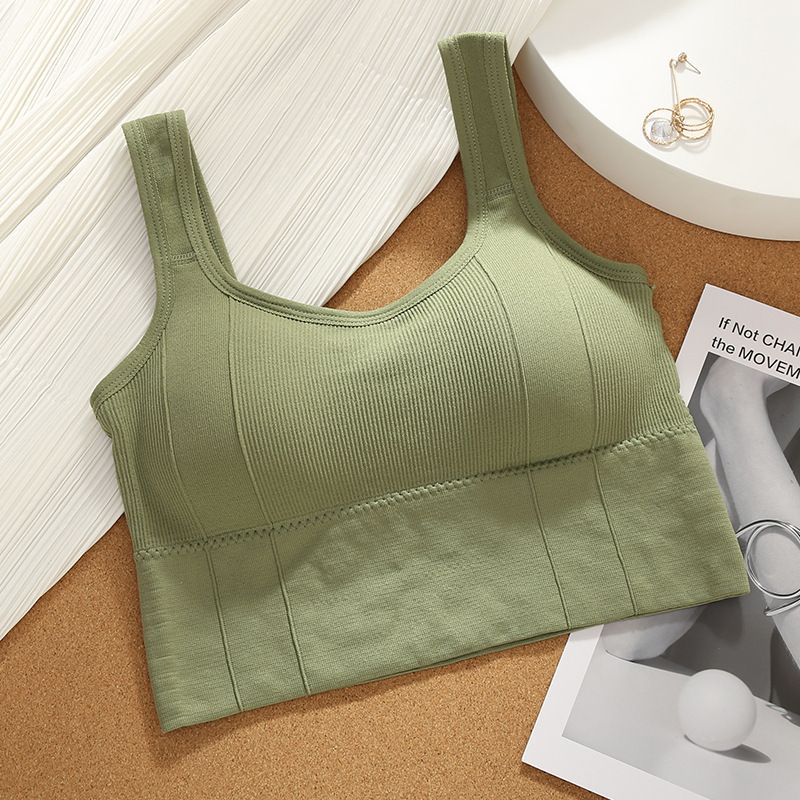 Women Rib Skin Friendly Sport Vest Quick Drying Shockproof High Elastic Casual Yoga Bra Custom Bras
