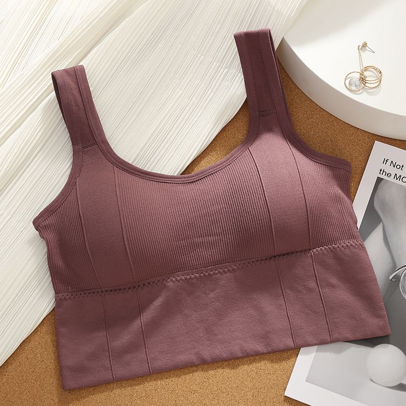 Women Rib Skin Friendly Sport Vest Quick Drying Shockproof High Elastic Casual Yoga Bra Custom Bras