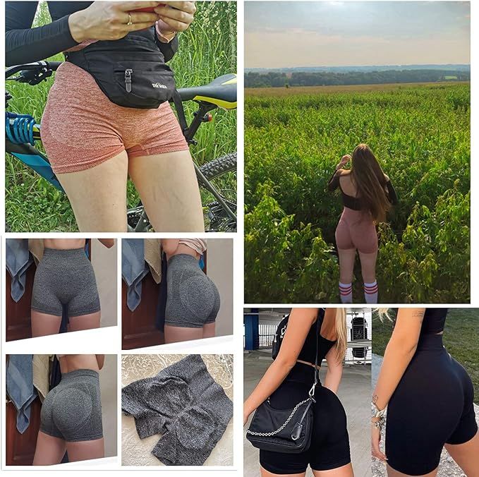 Elegant High-Waist Butt-Lifting Shorts: Flattering Fit, Suitable for Casual & Workout, Breathable, Comfortable Stretch, Easy Care Panties