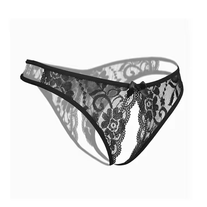 Womens Open Crotch Thong Floral Lace Tanga Crotchless Panties Mesh Lingerie Underwear G-string Brief For Ladies Girls Wife