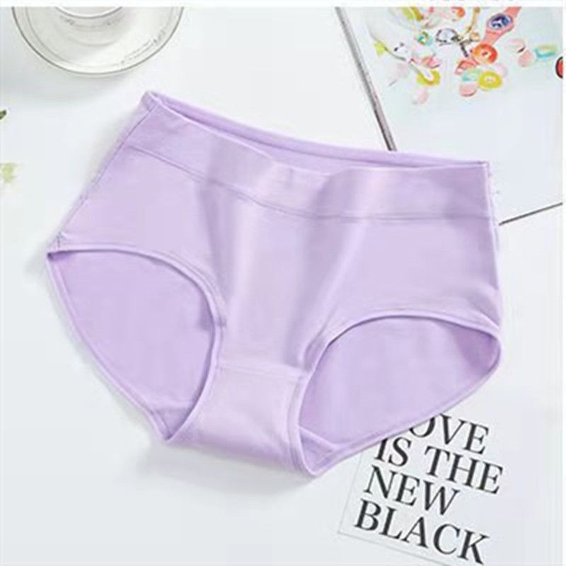 5 Pack Pure Cotton Women middle waist Underwear Panties For Ladies Seamless Plain Lingerie Hipster