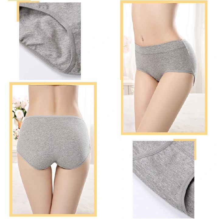 5 Pack Pure Cotton Women middle waist Underwear Panties For Ladies Seamless Plain Lingerie Hipster
