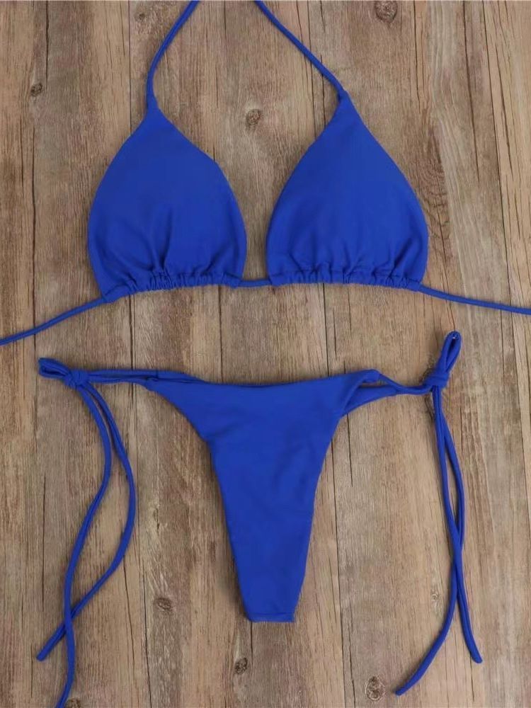 Women Two Piece Swimsuit Swimwear Halter String Triangle Bikini Sets