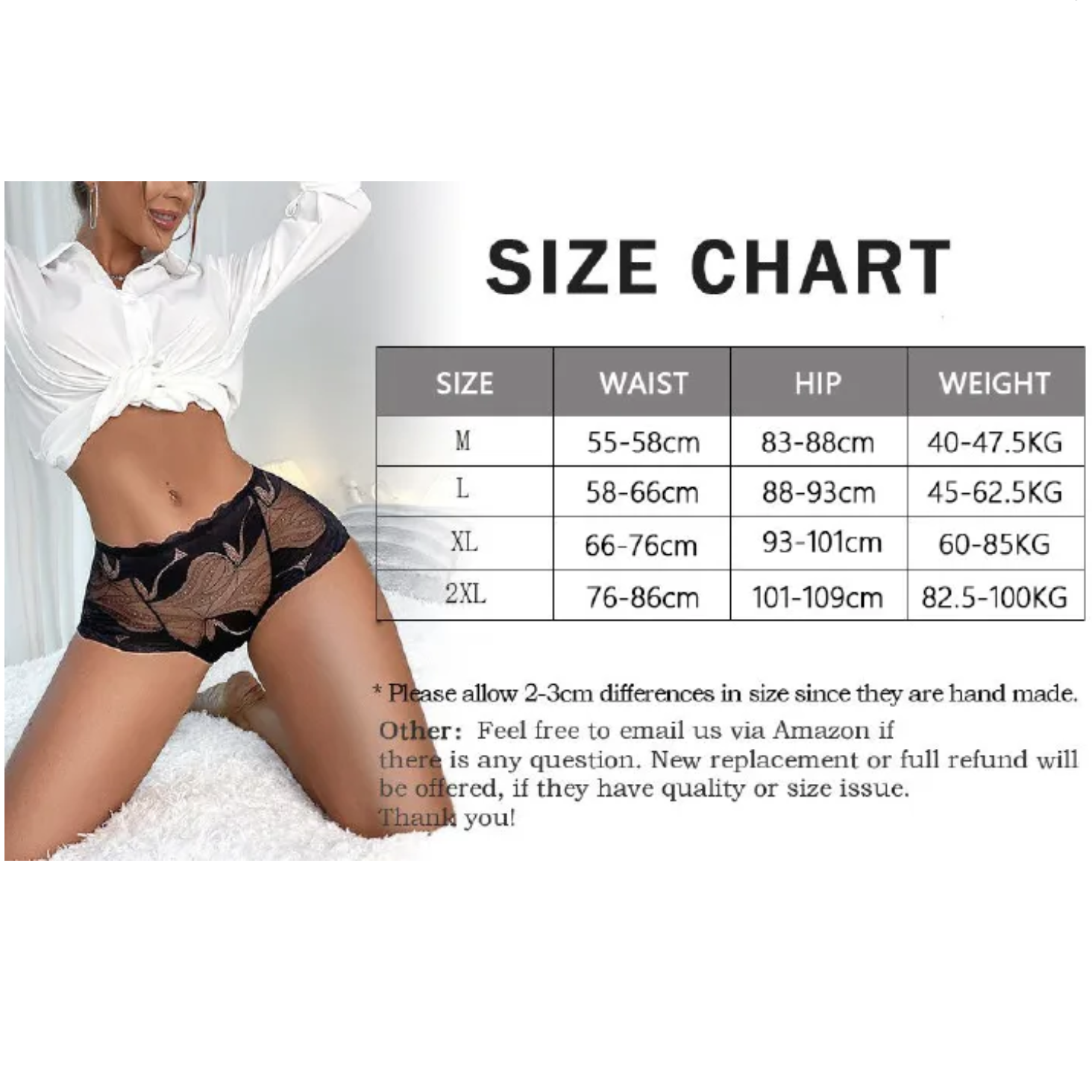 4Pcs Women Underwear Lace Panties Mid Waisted Transparent Mesh Plus Size Ladies Seamless Butt Lift Briefs