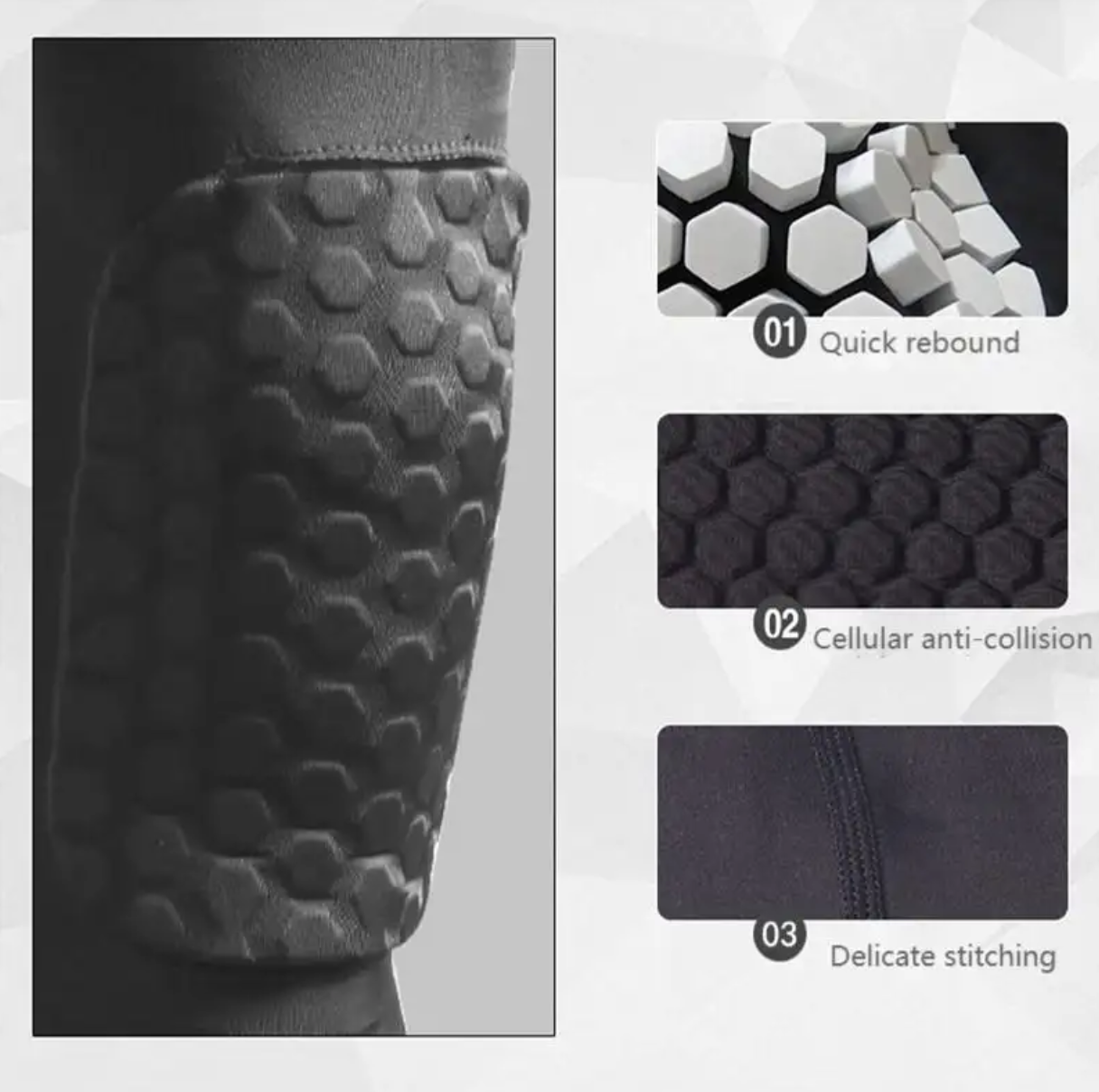 Men Basketball Leggings Pants with Knee Pads 3/4 Capri Compression Tights Pants Sports Athletic Baselayer