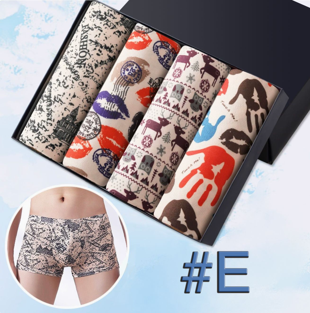 4Pcs High Quality Breathable Men's Underwear Comfortable Seamless High Elastic Mid-waist Boxer Briefs