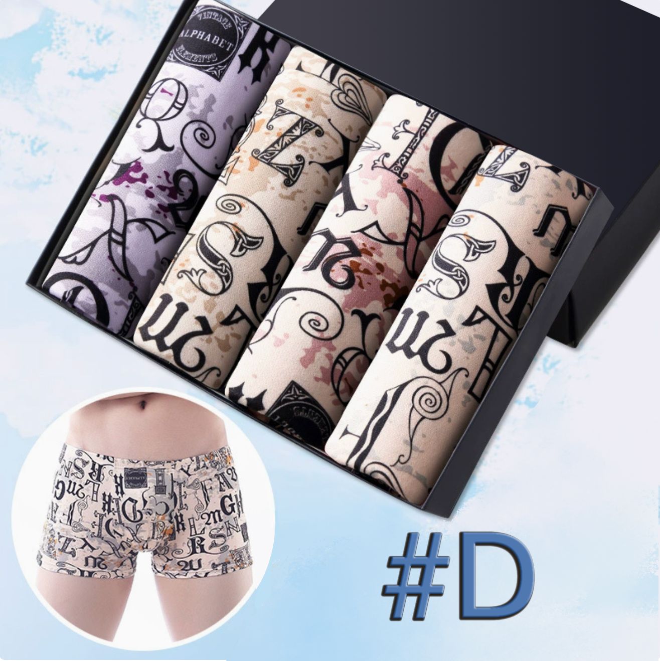 4Pcs High Quality Breathable Men's Underwear Comfortable Seamless High Elastic Mid-waist Boxer Briefs