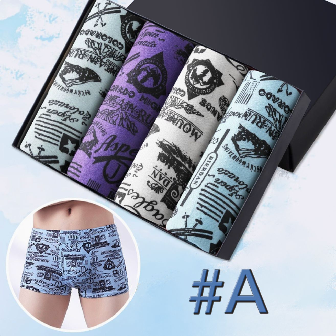 4Pcs High Quality Breathable Men's Underwear Comfortable Seamless High Elastic Mid-waist Boxer Briefs