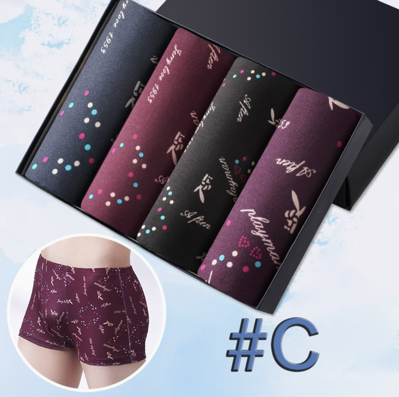 4Pcs High Quality Breathable Men's Underwear Comfortable Seamless High Elastic Mid-waist Boxer Briefs