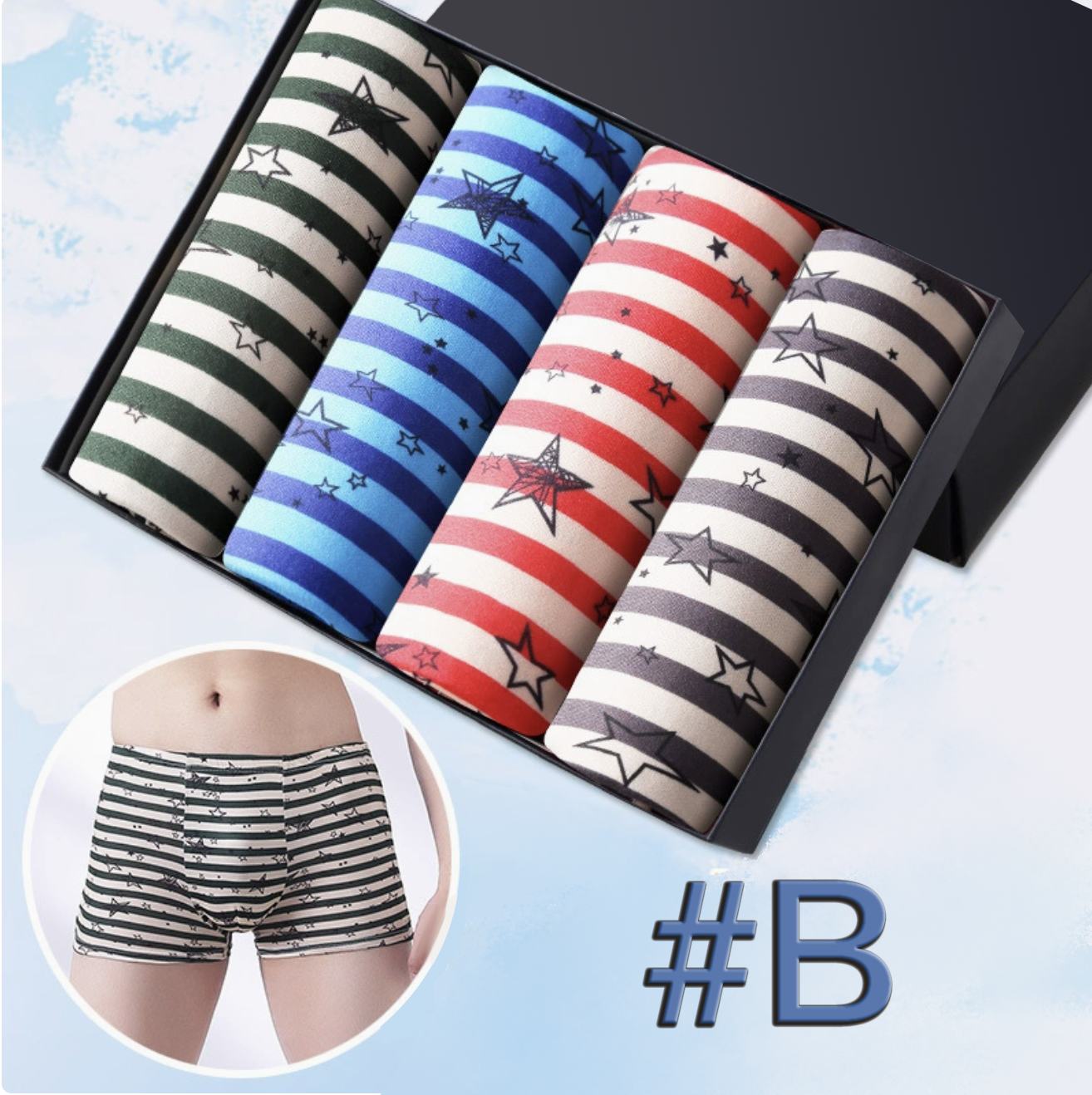 4Pcs High Quality Breathable Men's Underwear Comfortable Seamless High Elastic Mid-waist Boxer Briefs