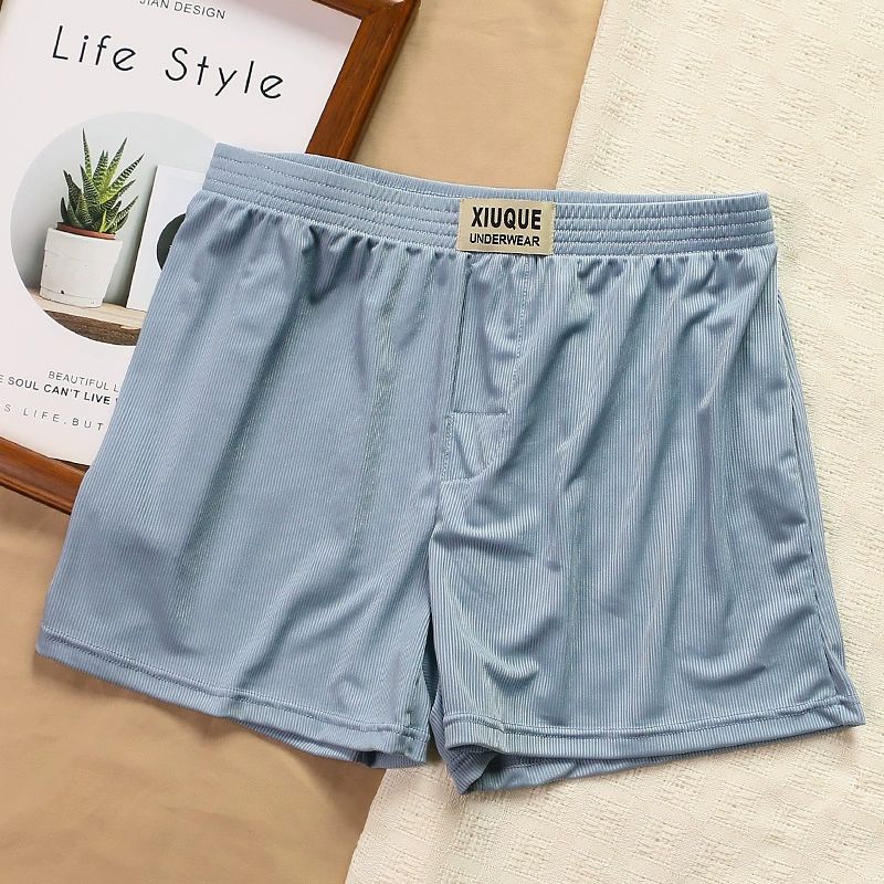 3Pcs Comfort Men's Boxers Pajamas Sleep Shorts Ice Silk Cooling Trunks Underwear Loose Underpant Men's Boxer Briefs