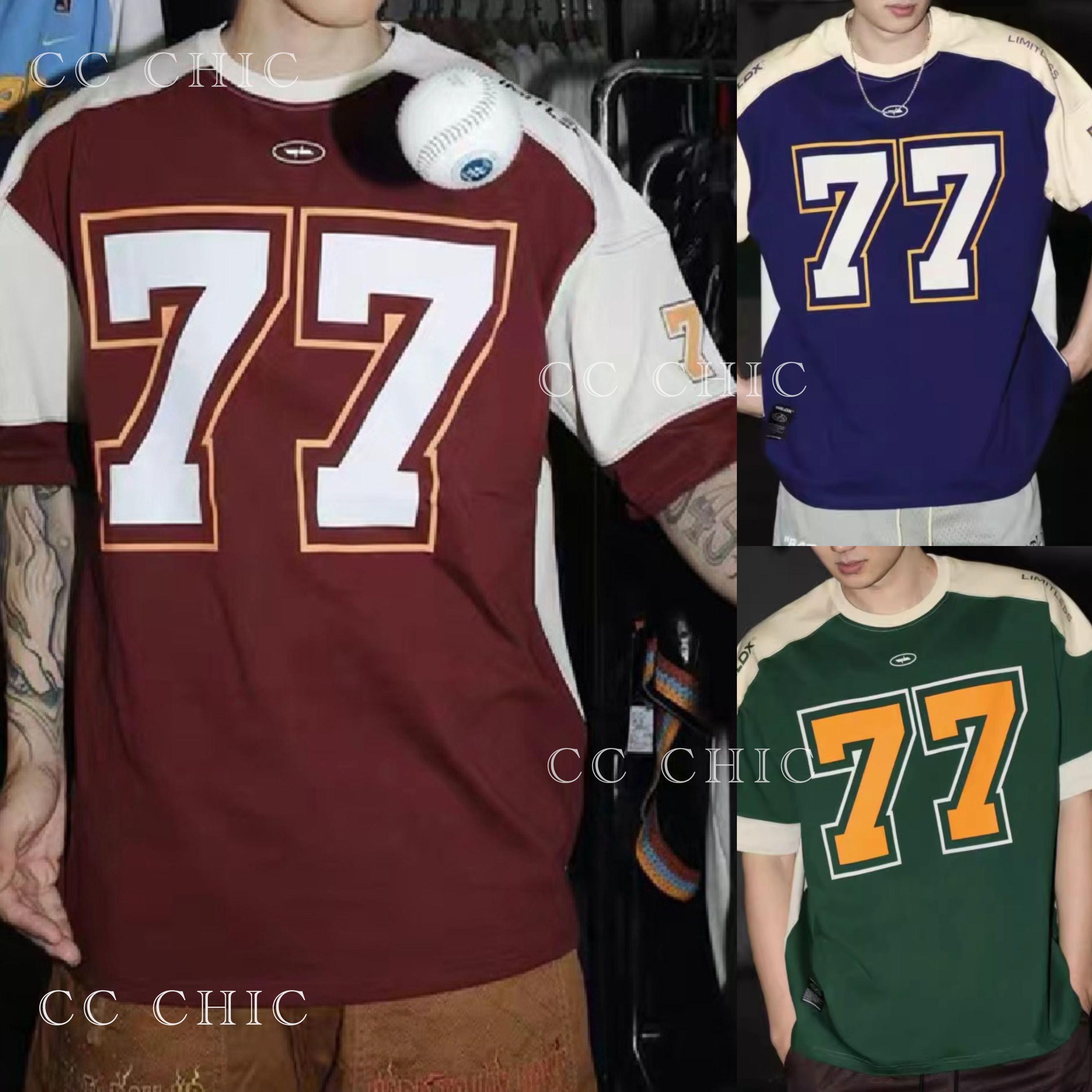 Men's Streetwear Shortsleeved T-shirts Vintage Mens Sports Soccer Basketball Men Boxy Jersey Football Tshirt Jersey With Number Print Design