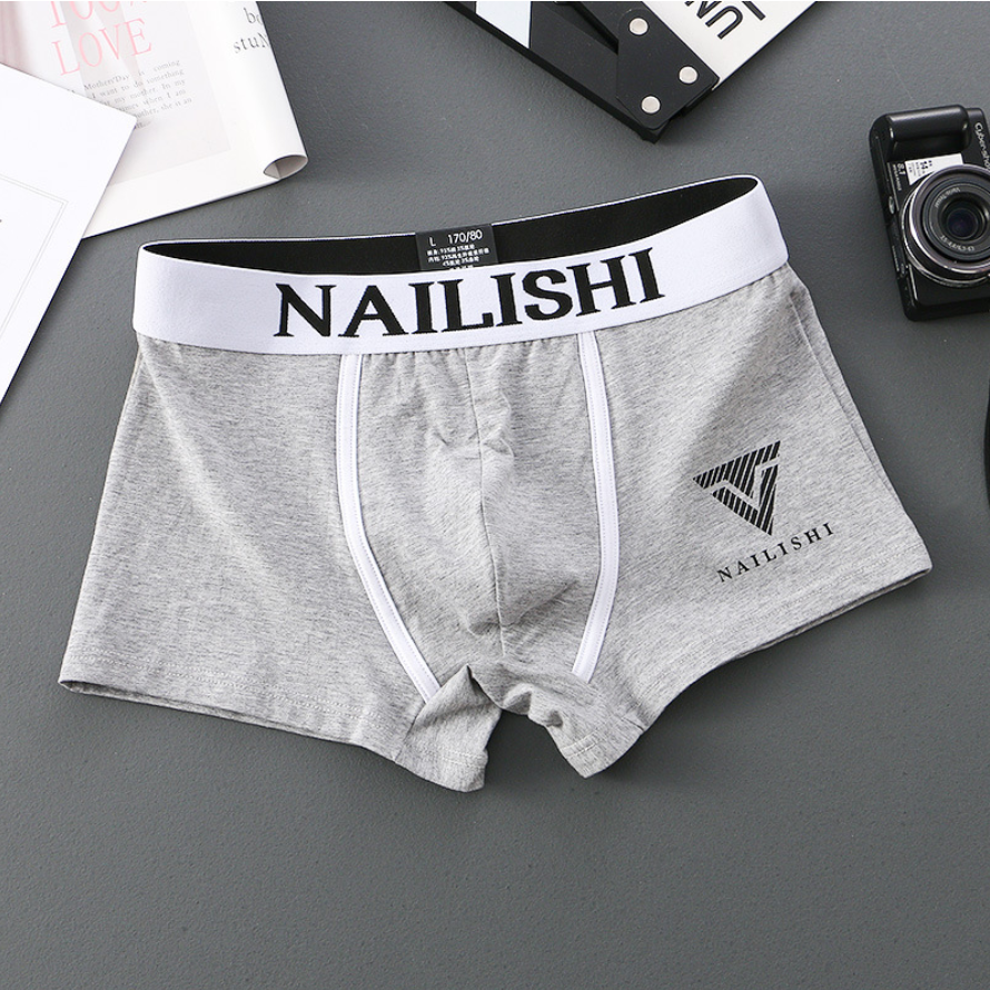3Pcs Men's Trendy Letter Print Cotton Boxer Briefs - Breathable Mid-Rise Underwear with Flat-Front Design, Stylish Casual Comfort man clothes