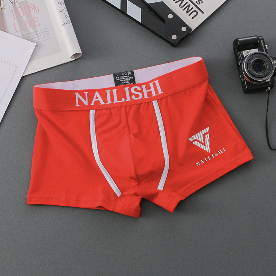 3Pcs Men's Trendy Letter Print Cotton Boxer Briefs - Breathable Mid-Rise Underwear with Flat-Front Design, Stylish Casual Comfort man clothes