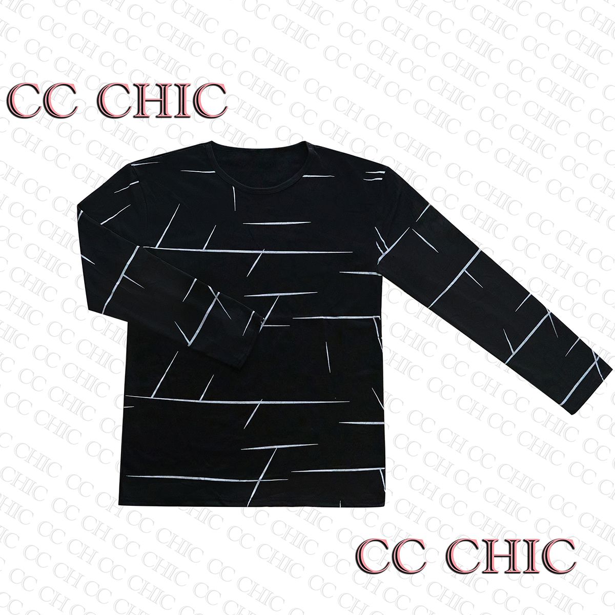 New Sports Shirt  Men's New Fashion Casual Striped Long Sleeved Round Neck Color T-Shirts Matching Bottom Top T-shirt