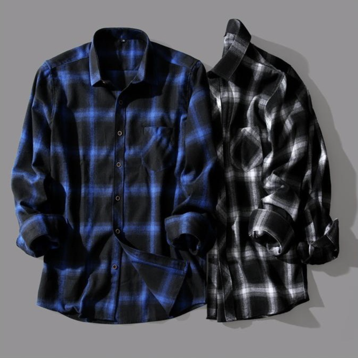 Men's Plaid Long Sleeve Shirt - Vintage Relaxed Fit Casual Overshirt with Unique Indie Style, Versatile Layering Essential