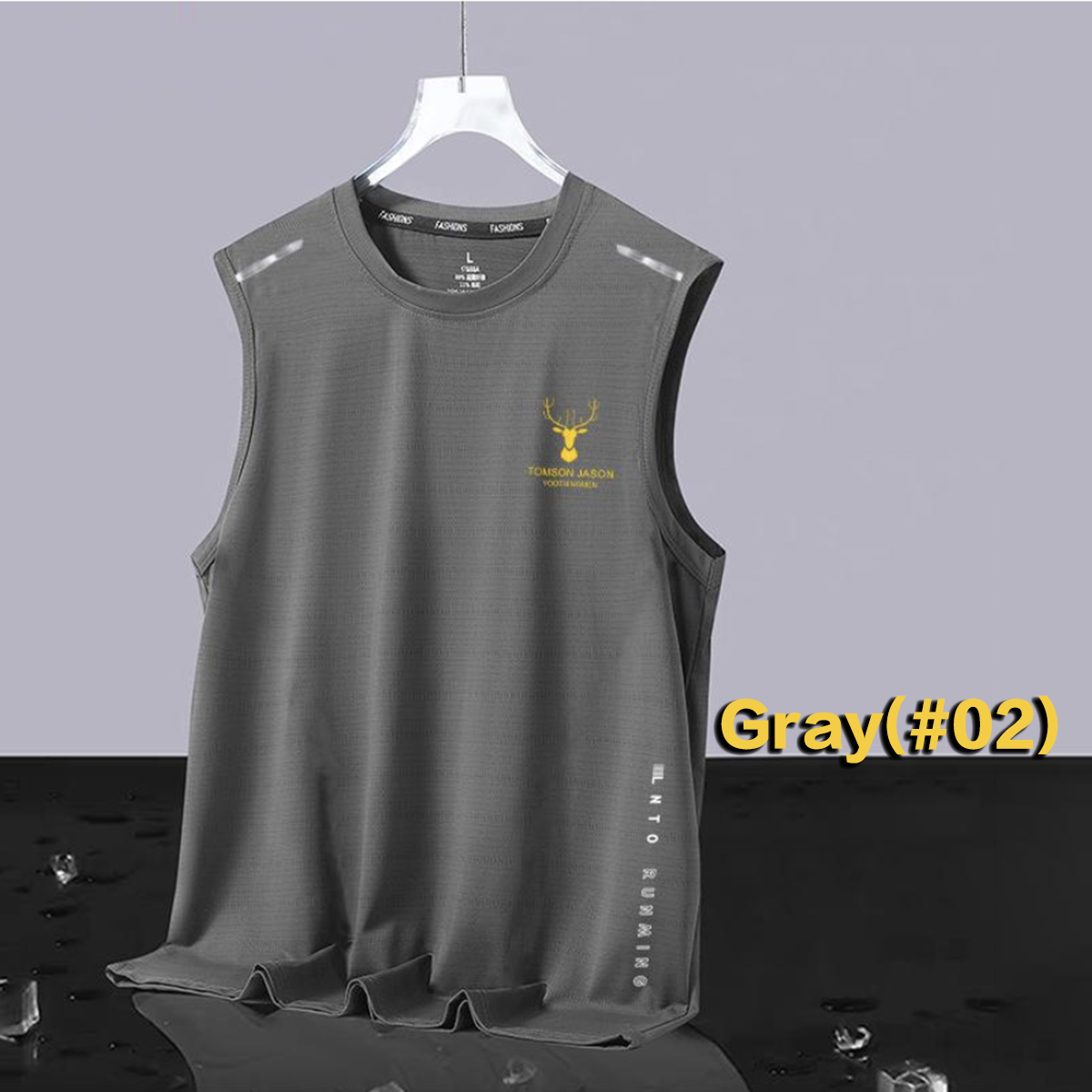 Men's Ice Silk Mesh Vest Summer Sports Fitness Base Shirt Wide Shoulder Training Sleeveless T-shirt Men's Tank Top