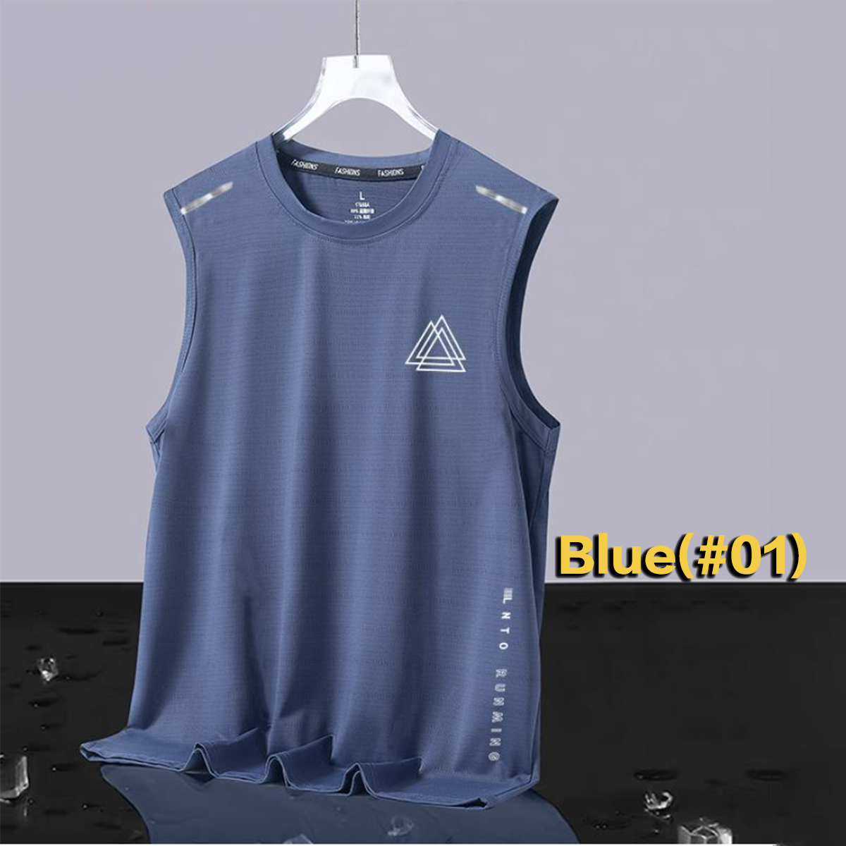 Men's Ice Silk Mesh Vest Summer Sports Fitness Base Shirt Wide Shoulder Training Sleeveless T-shirt Men's Tank Top