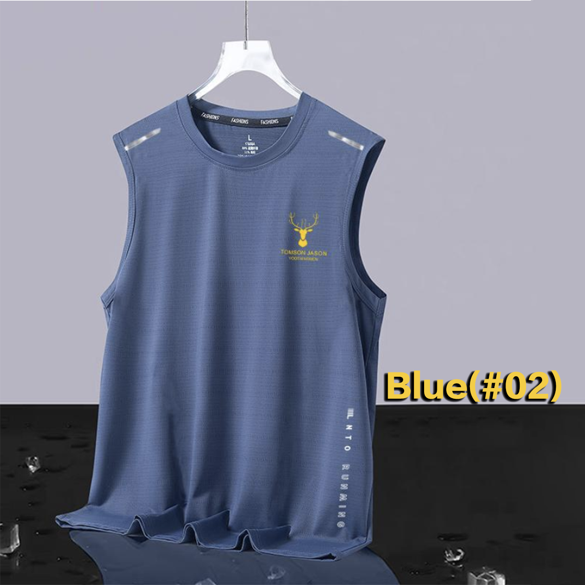 Men's Ice Silk Mesh Vest Summer Sports Fitness Base Shirt Wide Shoulder Training Sleeveless T-shirt Men's Tank Top