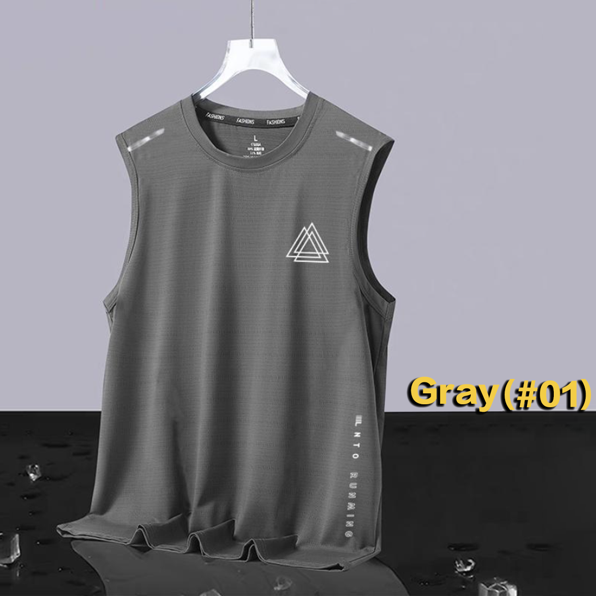 Men's Ice Silk Mesh Vest Summer Sports Fitness Base Shirt Wide Shoulder Training Sleeveless T-shirt Men's Tank Top
