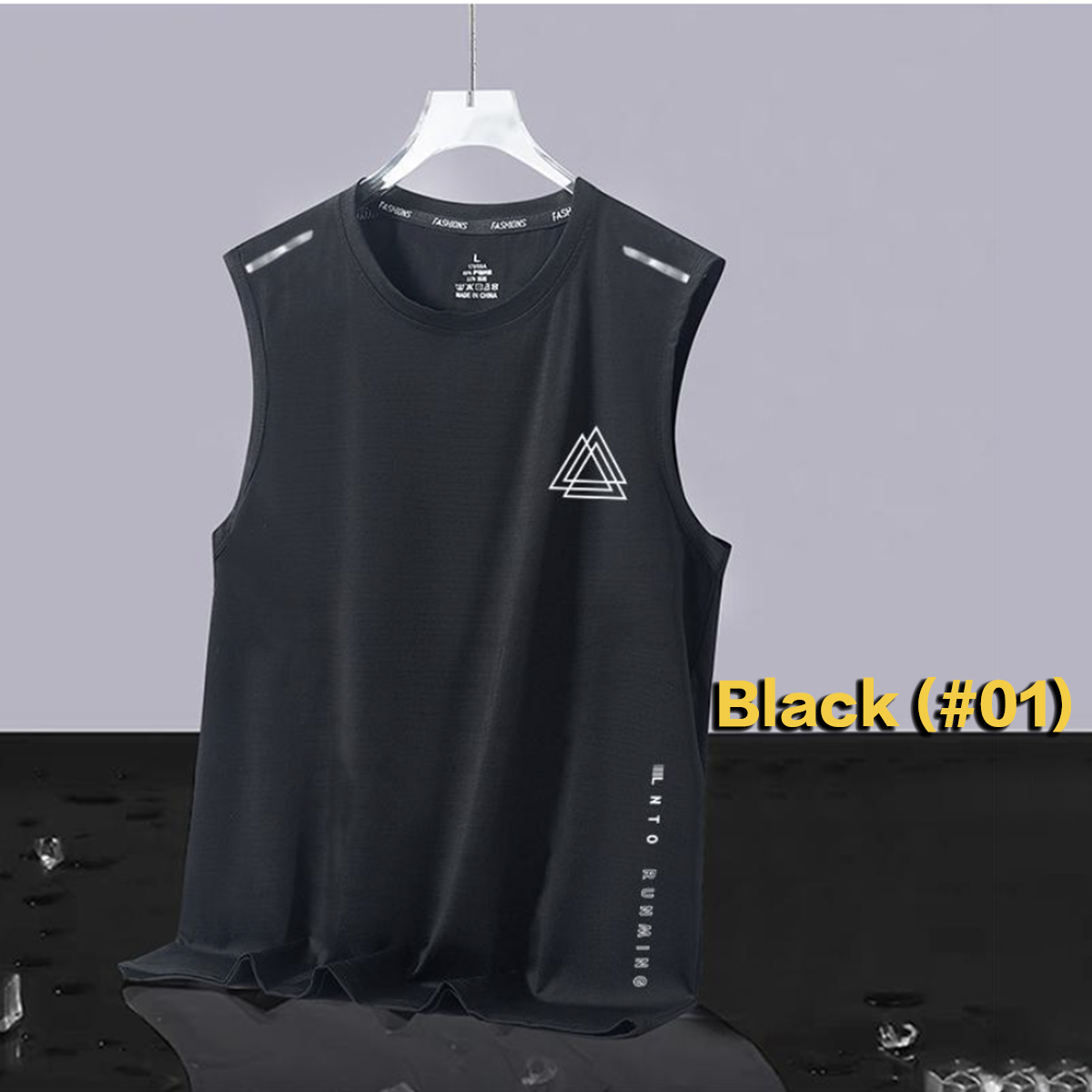 Men's Ice Silk Mesh Vest Summer Sports Fitness Base Shirt Wide Shoulder Training Sleeveless T-shirt Men's Tank Top