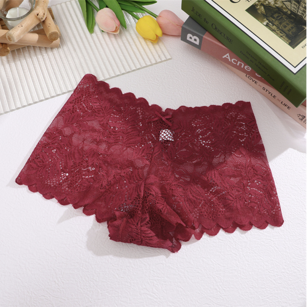4 pack Seductive Lace Boyshorts Panties - Low Waist Comfortable Underwear for Women