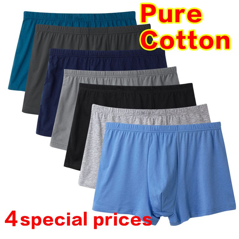 Fashion 4Pc Pure Cotton Brief Boxers Men's Underwear Men Underwear Boxer Pants Fashion Man Flat Underwear men ture cotton boxers Male Undergarments Male Premium Soft comfortable Panties