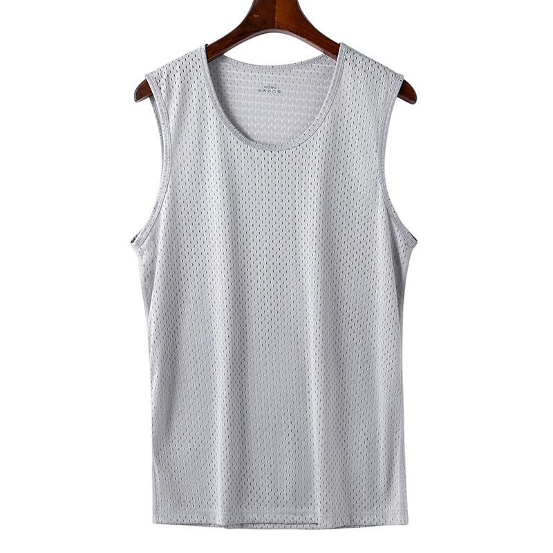 Men's Ice Silk Mesh Vest Summer Lightweight Breathable Slim-Fit Fitness & Sports Sleeveless Tank Top Undershirt, Available in Multiple Colors