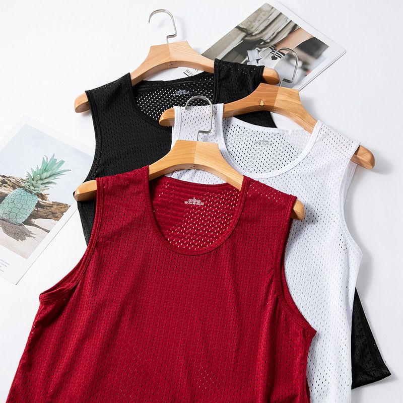 Men's Ice Silk Mesh Vest Summer Lightweight Breathable Slim-Fit Fitness & Sports Sleeveless Tank Top Undershirt, Available in Multiple Colors