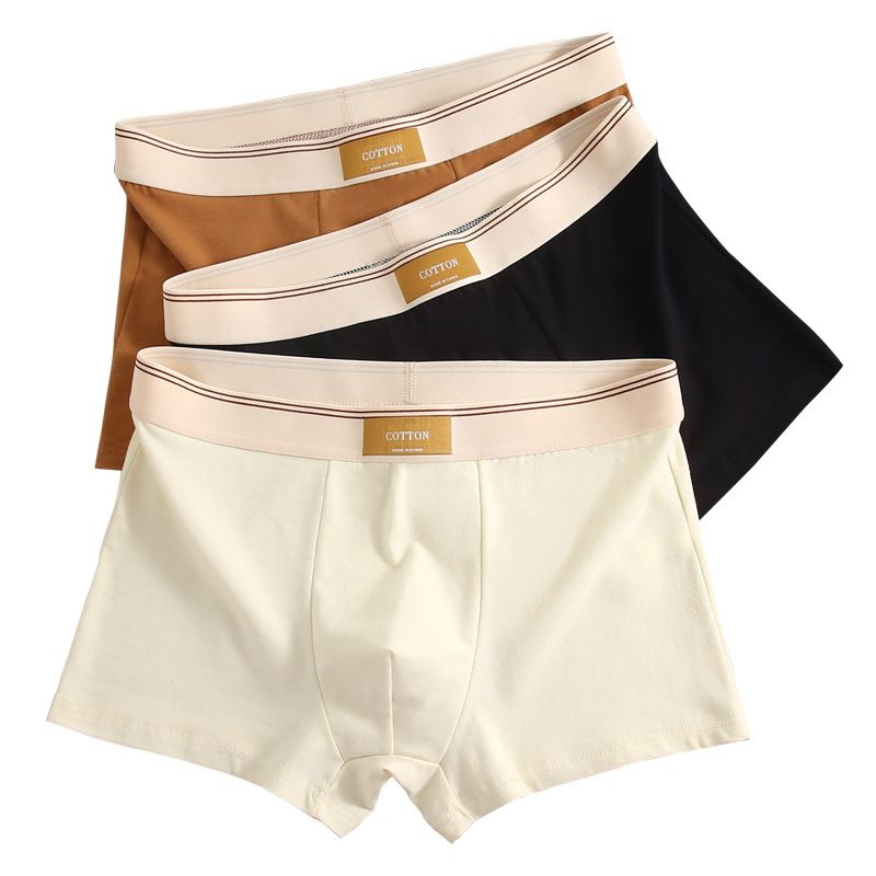 4Pcs Men's Breathable Cotton Antibacterial Boxer Briefs - Mixed Color All Cotton Underwear