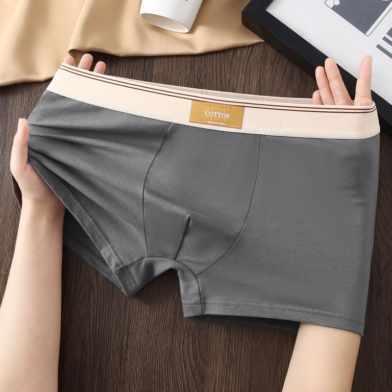 4Pcs Men's Breathable Cotton Antibacterial Boxer Briefs - Mixed Color All Cotton Underwear