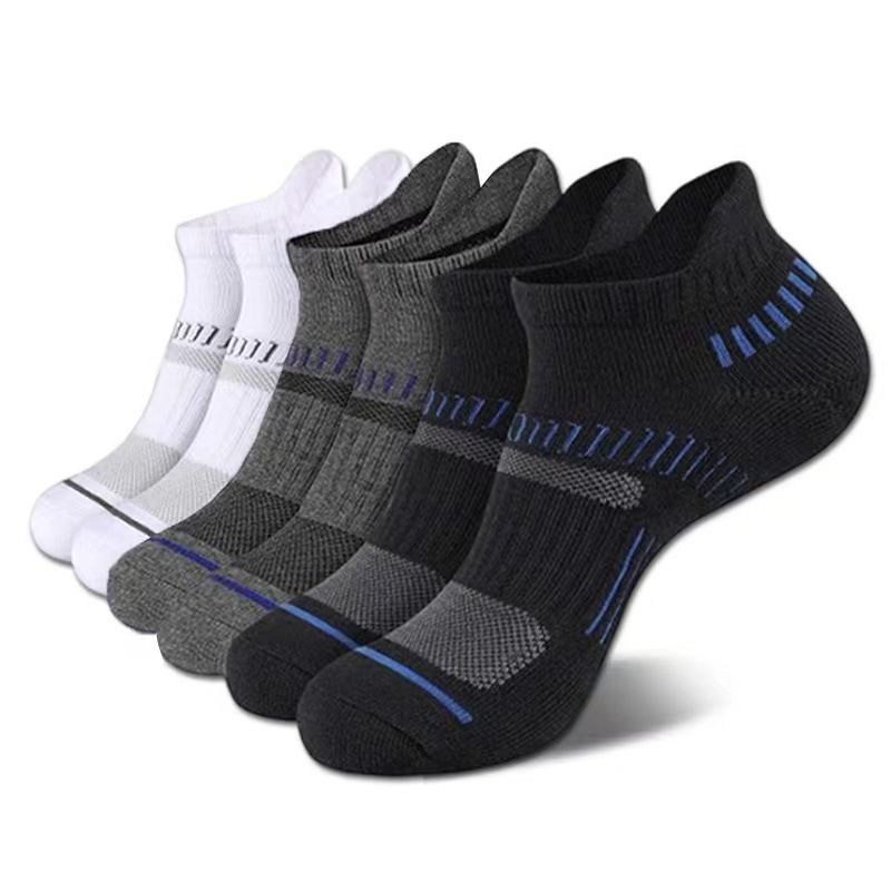5 Pairs Of Men's Low Cut Ankle Socks, Anti Odor & Sweat Absorption Breathable Soft Sport Socks, For All Seasons Outdoor Wearing