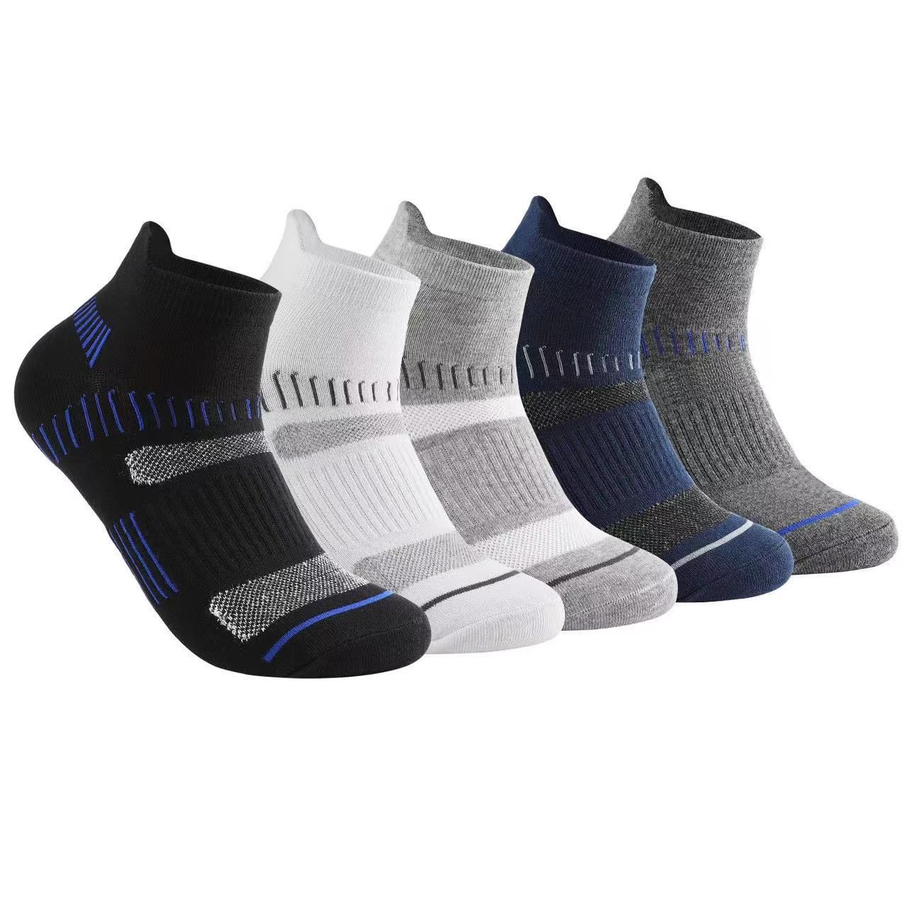5 Pairs Of Men's Low Cut Ankle Socks, Anti Odor & Sweat Absorption Breathable Soft Sport Socks, For All Seasons Outdoor Wearing