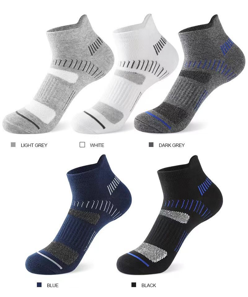 5 Pairs Of Men's Low Cut Ankle Socks, Anti Odor & Sweat Absorption Breathable Soft Sport Socks, For All Seasons Outdoor Wearing
