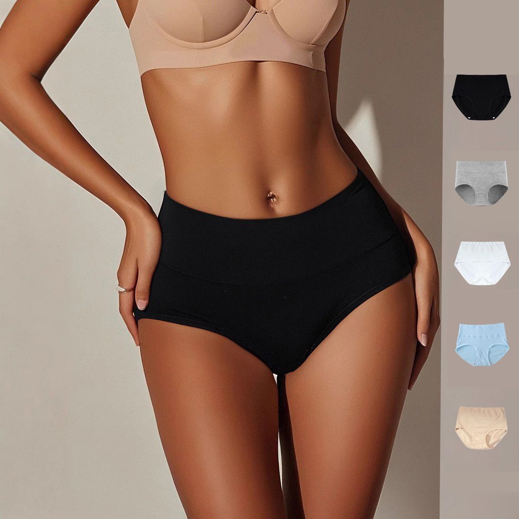 5-Pack Women's High-Waist Cotton Panties lingerie– Breathable, Soft, Stretchy & Fade-Resistant