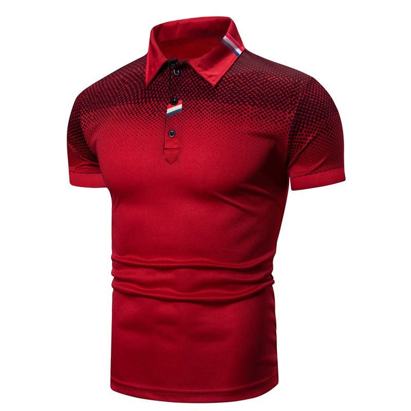 Men's Casual Short Sleeve Polo Shirt with Bold Geometric Print - Breathable Summer Streetwear, Regular Fit, Easy Care for Everyday Comfort man clothes