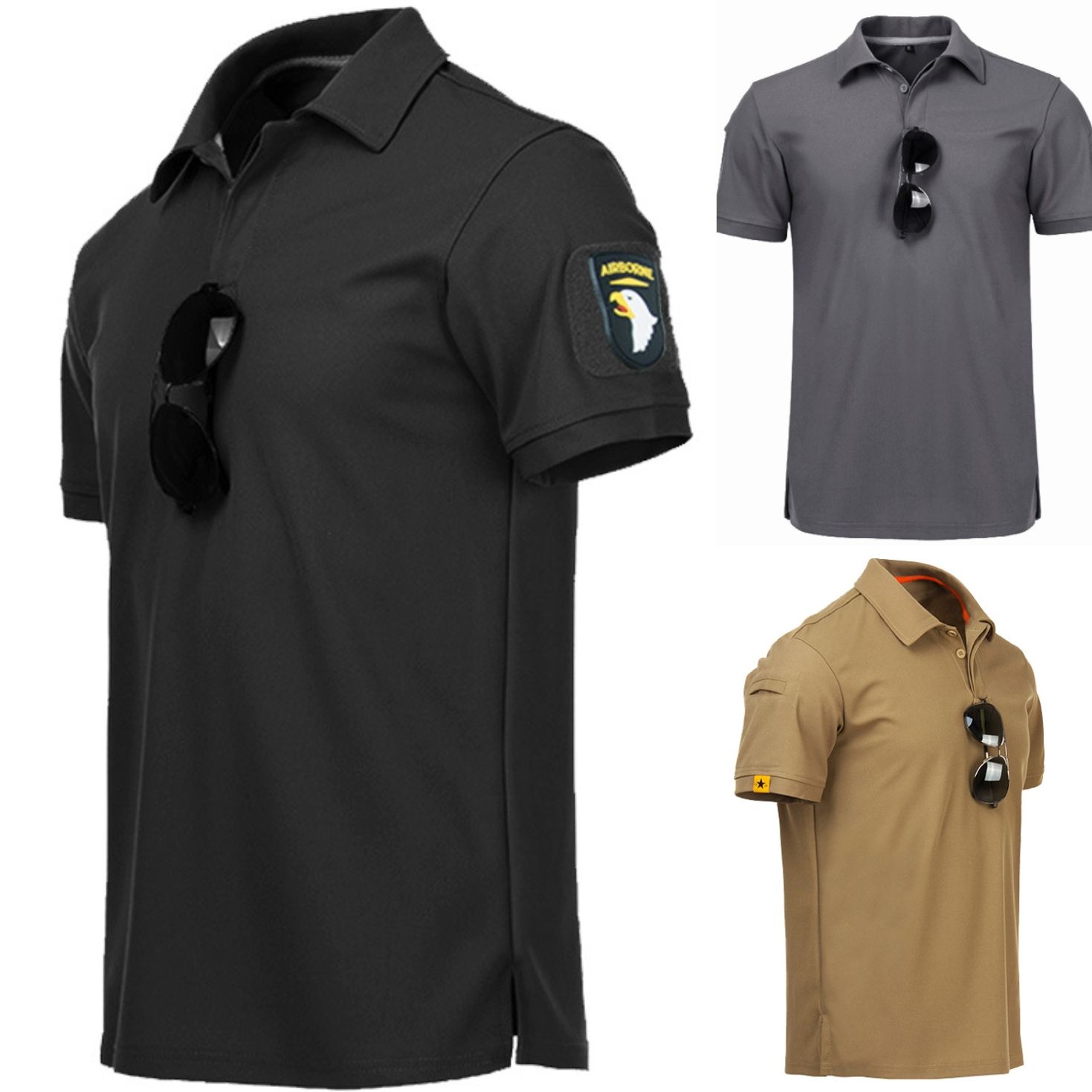 Men's T-Shirt - Casual Short Sleeve Golf & Tennis Shirt with Button-Up Collar, Stretch Fabric,Comfort Fit Polo Shirt for All Seasons man clothes