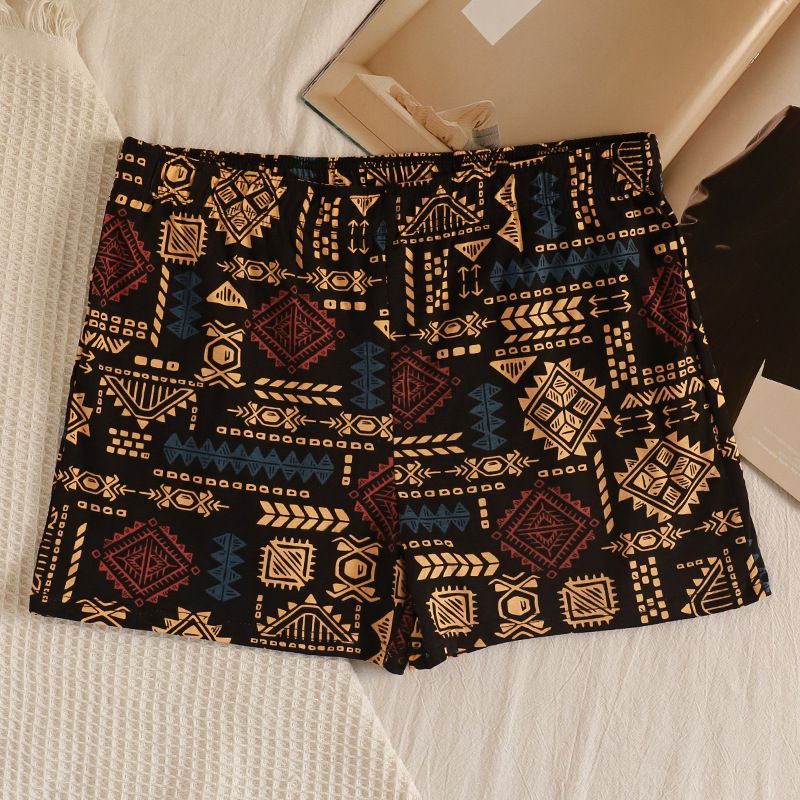 3Pcs Men's Aloha Pants - American Retro Ethnic Style Summer Breathable Trendy Boxer Shorts