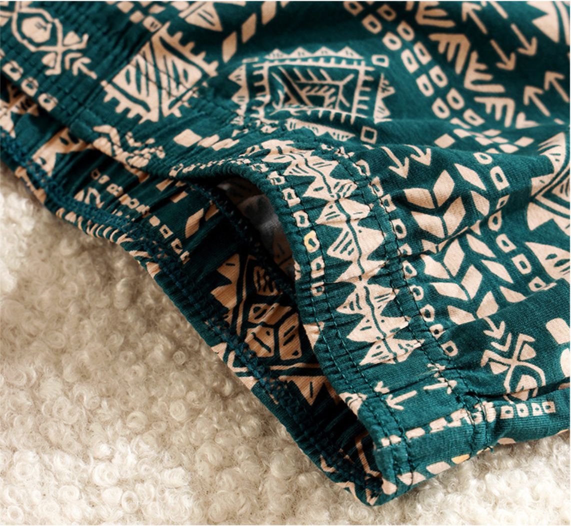 3Pcs Men's Aloha Pants - American Retro Ethnic Style Summer Breathable Trendy Boxer Shorts