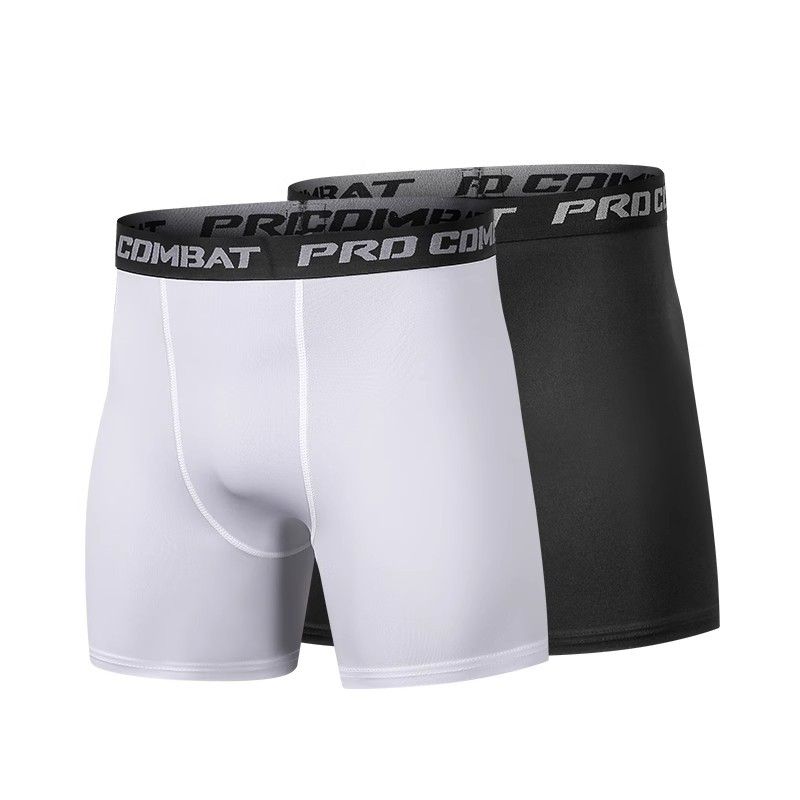 2Pcs Men's Basketball Base Layer Shorts & Boxer Briefs – High-Elasticity Compression 5-Inch Workout Shorts for Running, Training & Gym – Moisture-Wicking Fast-Dry Sports Gear Men Boxers