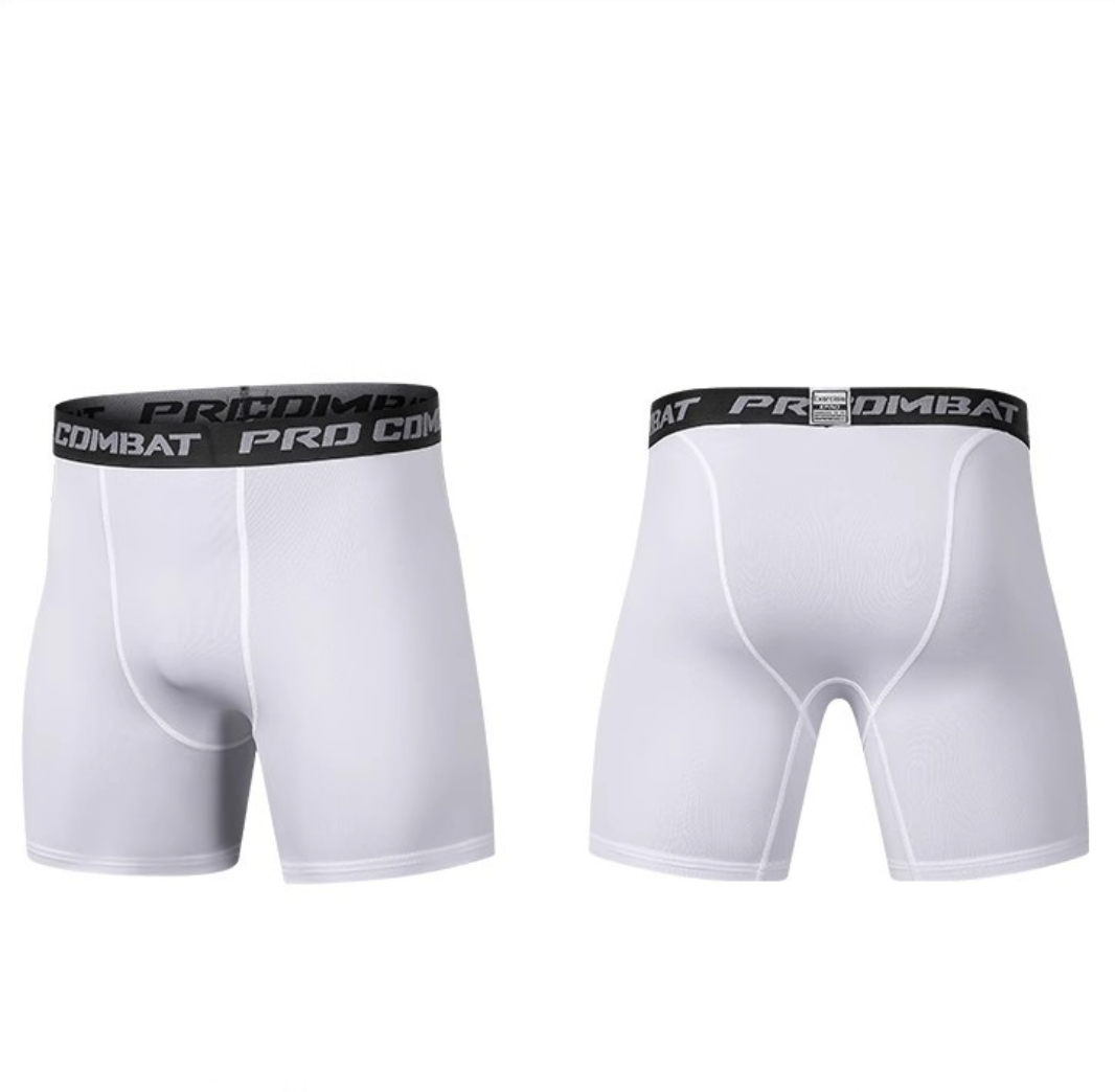 2Pcs Men's Basketball Base Layer Shorts & Boxer Briefs – High-Elasticity Compression 5-Inch Workout Shorts for Running, Training & Gym – Moisture-Wicking Fast-Dry Sports Gear Men Boxers